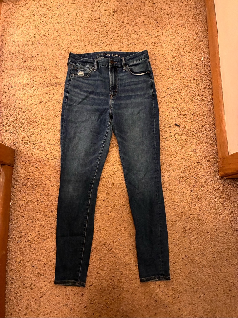 American Eagle Outfitters Navy Wash High-Rise Skinny Jeans